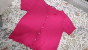 Cute Pink Button-Down Top