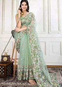 Tanya mittal sadi. fancy net saree   cash on  deli