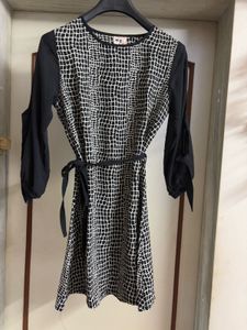 Sexy Crocodile Silk Dress With Belt