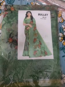 Elegant Green Floral Saree