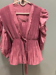 Dusty Rose Pleated Top