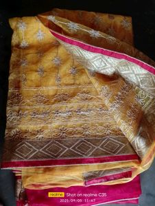 Elegant Yellow Embroidered Saree