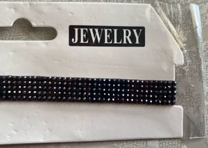 Glamorous Black Crystal Stone Choker