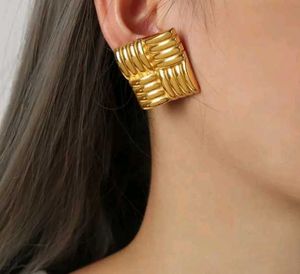 Square Pattern Anti Tarnish Earrings