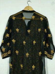 Black Lucknowi Kurti