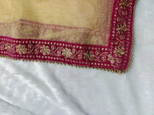 Elegant Pink Border Dupatta