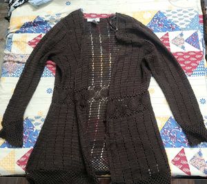 Brown Crochet Cardigan