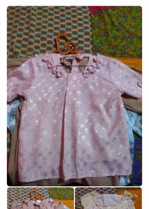 Cute Pink Floral Blouse