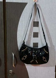 Black Embellished Shoulder Bag