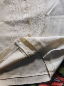 Vintage Cream Cardigan in woolen style 👘