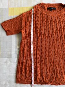 Vero Moda Rust Knit Short Sleeve Top