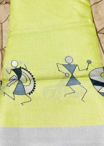 Elegant Green Warli Print Saree