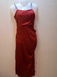 Elegant Red Slip Midi Dress