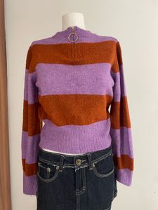 Striped Knit Pullover Sweater