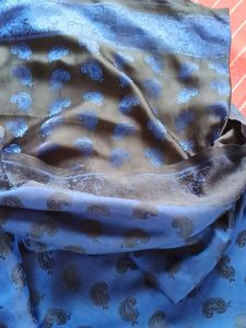 Black And Blue Silk Saree (Reversible Too)