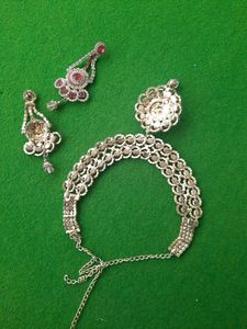 Pink Jewel Necklace &amp; Earring Set