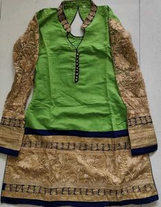 Light Green And Navy Blue Dress