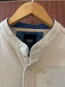 Men&#39;s R&amp;B Beige Short Sleeve Shirt