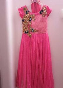 Pink Embellished Girls Dress