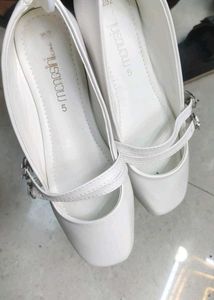 White Double Buckle Ballets