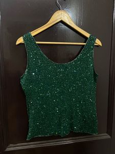 Beaded Top Green