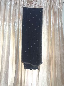 Navy Blue Embroidered Kurta Set