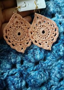 Peach Handmade Crochet Earrings