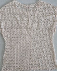 Crochet Cream Knit Top