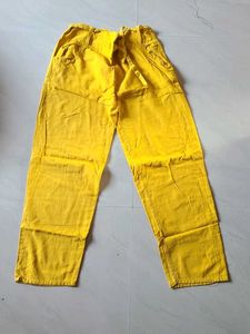 Yellow Tie Waist Pants