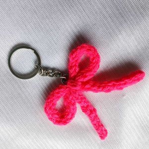 Cute Pink Bow Keychain
