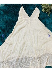 White Lace Beach High Low Halter Neck Maxi Dress
