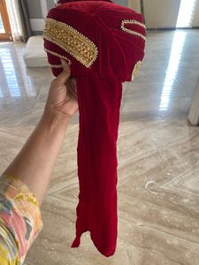 Red Velvet Wedding Groom Saafa