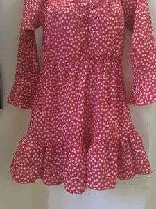 Red Polka Dot A-Line Mini Dress