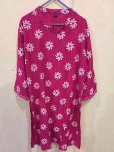 Pink Floral Print Kurti