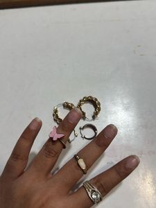 Combo Of 3 Rings And 2 Earrings