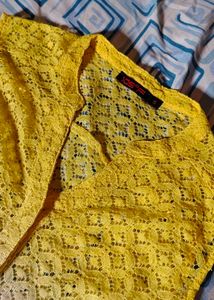 Yellow Ombre Lace Top