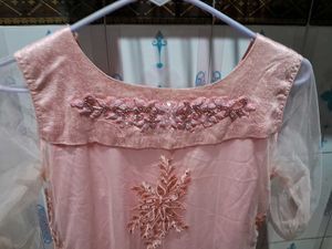 Embroidered Pink Dress