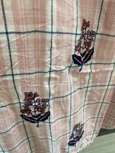 Elegant Pink Checkered Kurta 3xl