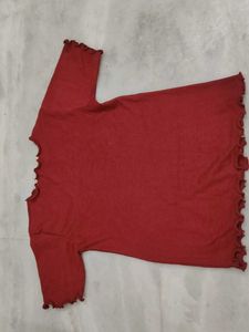 Maroon Fitted Top