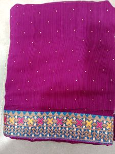 Work Saree With Siroski
