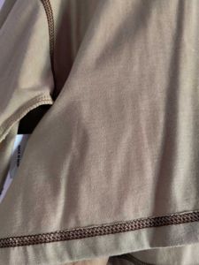 Cropped Beige Tee with Raw Hem