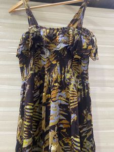 Tropical Print Ruffle Sundress
