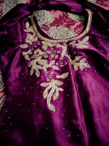 Purple Embroidered Dress