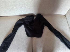 ZARA BLACK CROP TOP With METAL RING