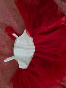 Red White Party Dress With Matching Shoes