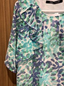 Zara Ruffled Print Dress