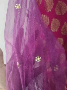 Elegant Magenta &amp; Gold Brocade Dress