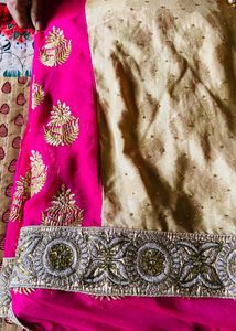 Soft Double colour heavy work saree