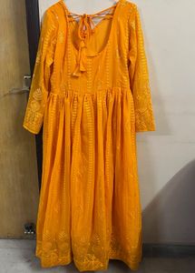 Bright Mustard Anarkali Suit