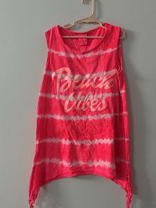 Orange Pink Bright Beach Top